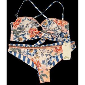 READ Agua Bendita Women’s Size Large Talia & Lola Kai 2 Piece Bikini Set